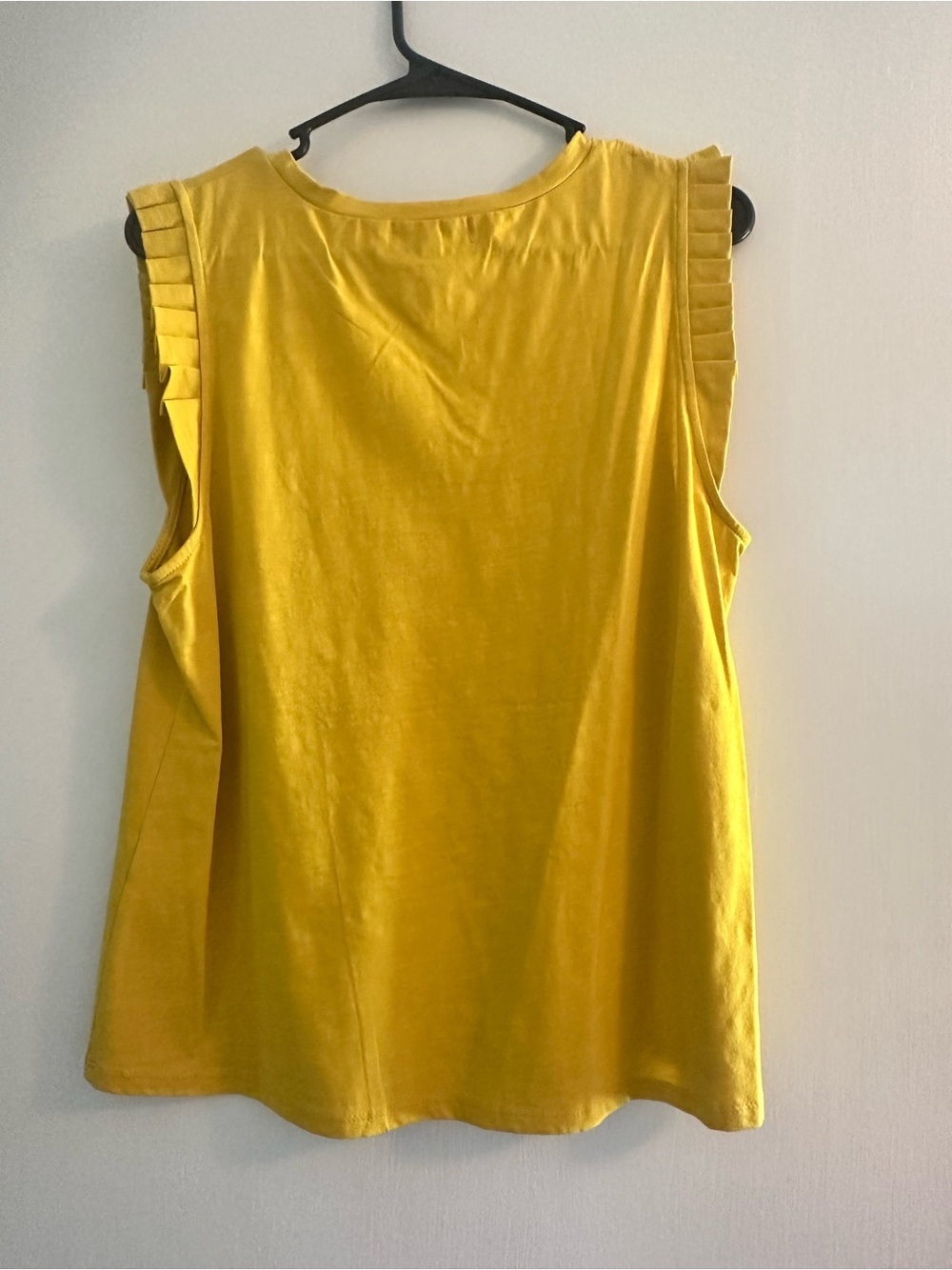 THML Mustard Ruffle-Shoulder Tank Top - Picture 2 of 4